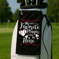 Wo My Favorite Player Calls Me Nene Baseball Heart Golf Towel thumb 2