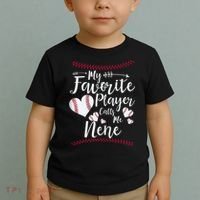 Wo My Favorite Player Calls Me Nene Baseball Heart Toddler T-Shirt thumb 2
