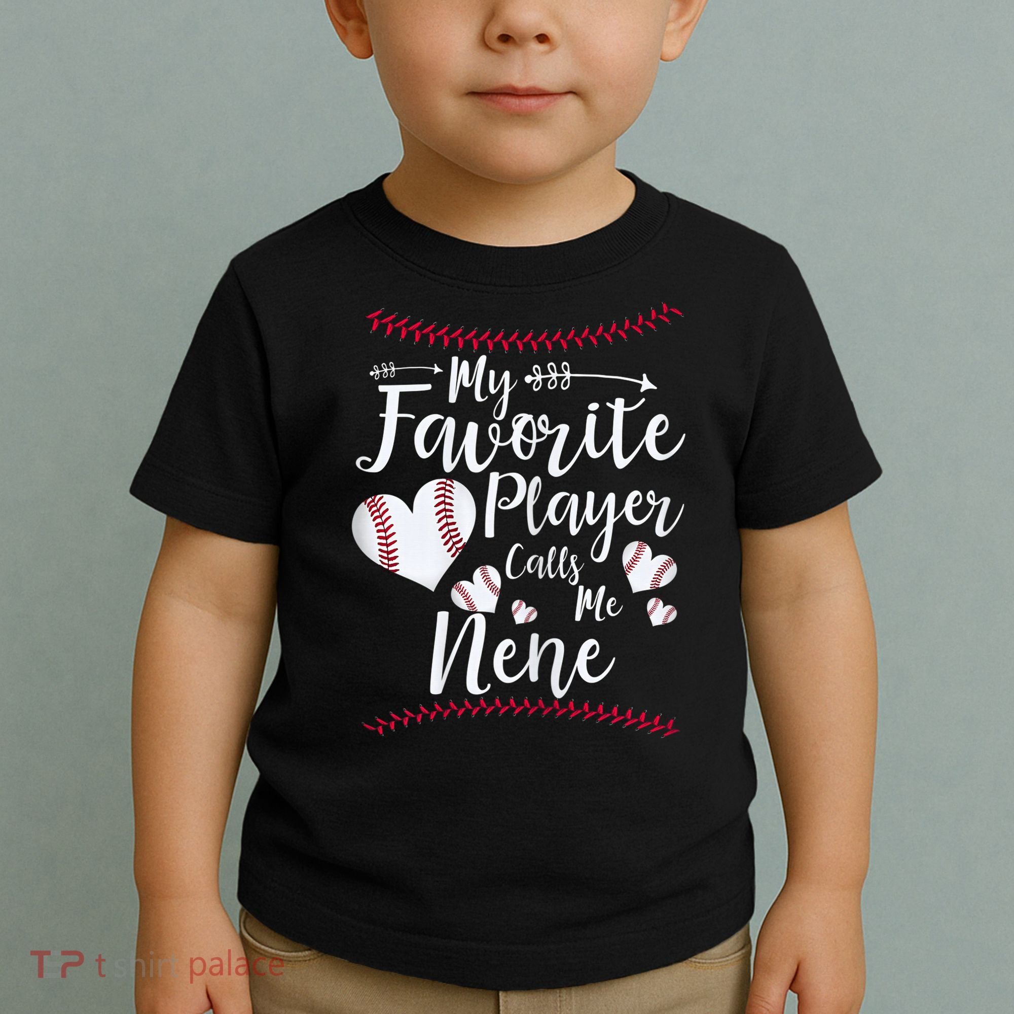 Wo My Favorite Player Calls Me Nene Baseball Heart Toddler T-Shirt