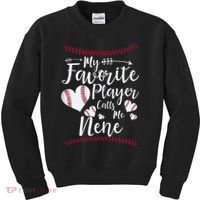Wo My Favorite Player Calls Me Nene Baseball Heart Kids Sweatshirt thumb 0
