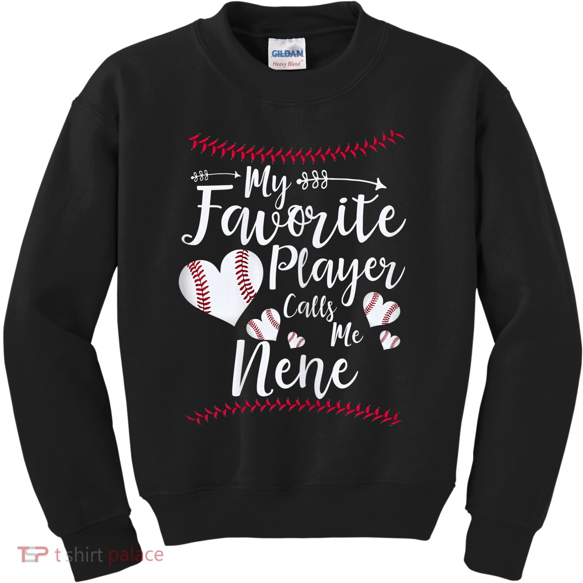 Wo My Favorite Player Calls Me Nene Baseball Heart Kids Sweatshirt