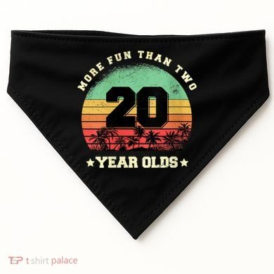 Wom.e.ns More Fun Than Two Twenty Year Olds 40th Birthday V-Neck USA-Made Doggie Bandana