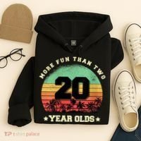 Wom.e.ns More Fun Than Two Twenty Year Olds 40th Birthday V-Neck Hoodie thumb 4