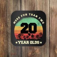 Wom.e.ns More Fun Than Two Twenty Year Olds 40th Birthday V-Neck Coaster thumb 0