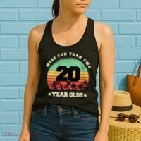 Wom.e.ns More Fun Than Two Twenty Year Olds 40th Birthday V-Neck Women's Tank Top thumb 2