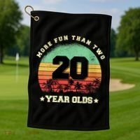 Wom.e.ns More Fun Than Two Twenty Year Olds 40th Birthday V-Neck Golf Towel thumb 1