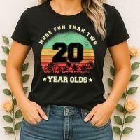 Wom.e.ns More Fun Than Two Twenty Year Olds 40th Birthday V-Neck Women's T-Shirt thumb 2