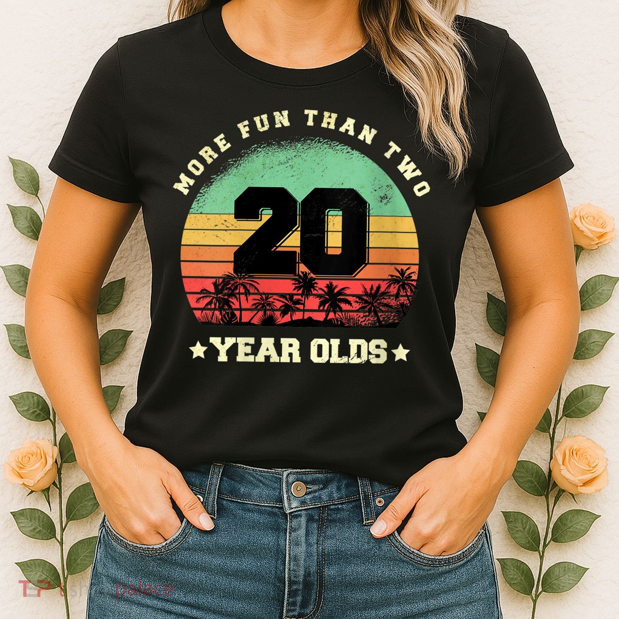 Wom.e.ns More Fun Than Two Twenty Year Olds 40th Birthday V-Neck Women's T-Shirt