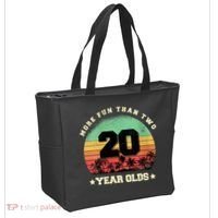Wom.e.ns More Fun Than Two Twenty Year Olds 40th Birthday V-Neck Tote Bag thumb 2