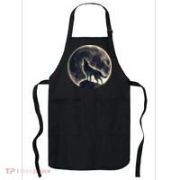 Wolf Moon Fantasy Wild Dog Wolves Apron thumb 0