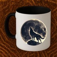 Wolf Moon Fantasy Wild Dog Wolves Coffee Mug thumb 2