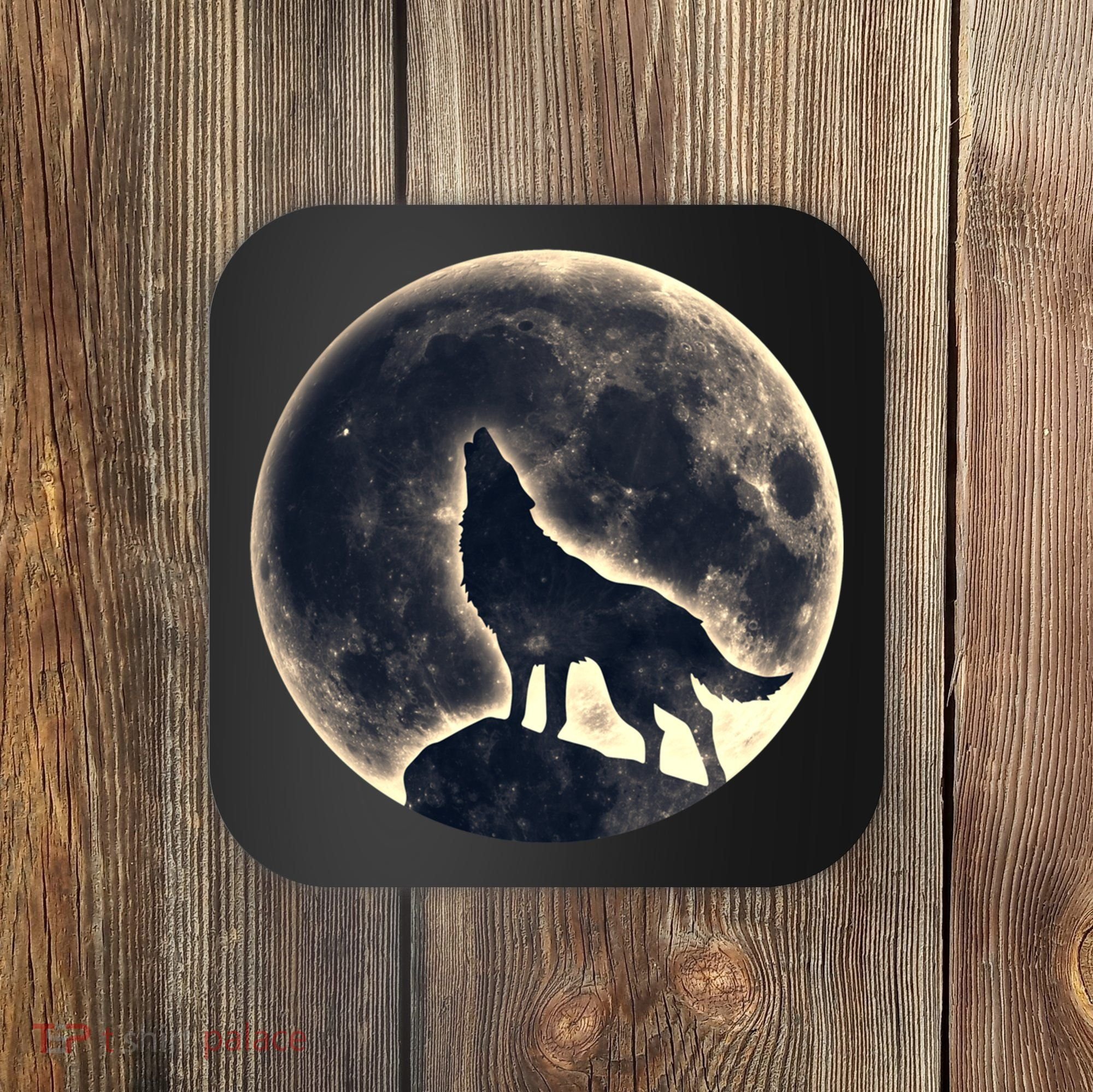 Wolf Moon Fantasy Wild Dog Wolves Coaster