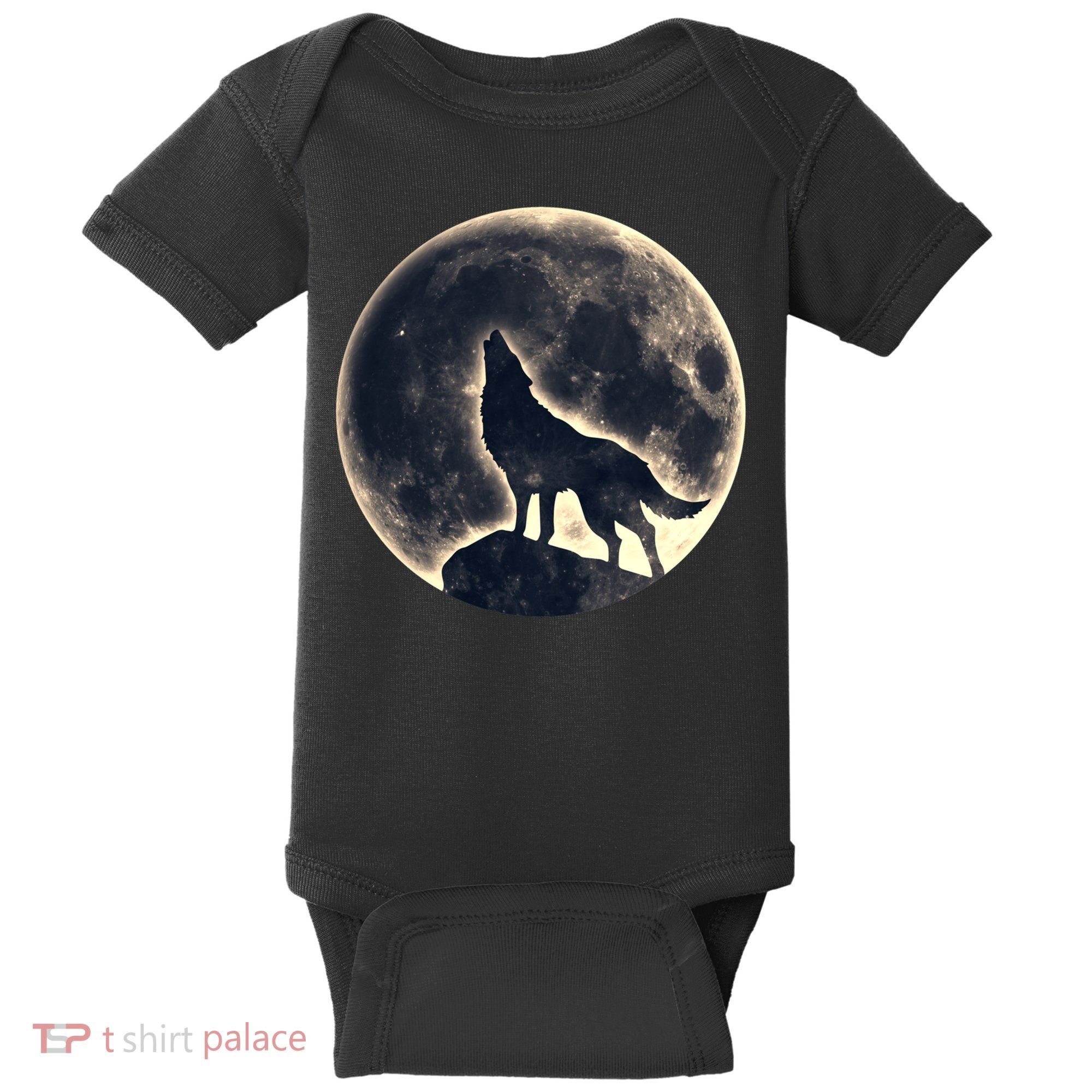 Wolf Moon Fantasy Wild Dog Wolves Baby Bodysuit