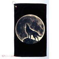 Wolf Moon Fantasy Wild Dog Wolves Golf Towel thumb 0