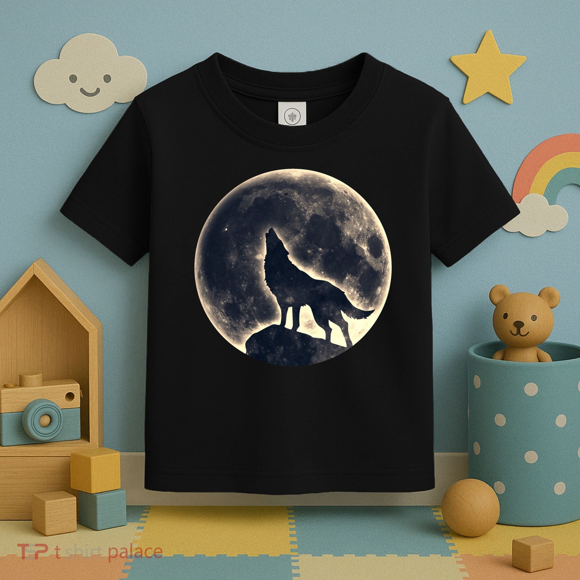 Wolf Moon Fantasy Wild Dog Wolves Toddler T-Shirt