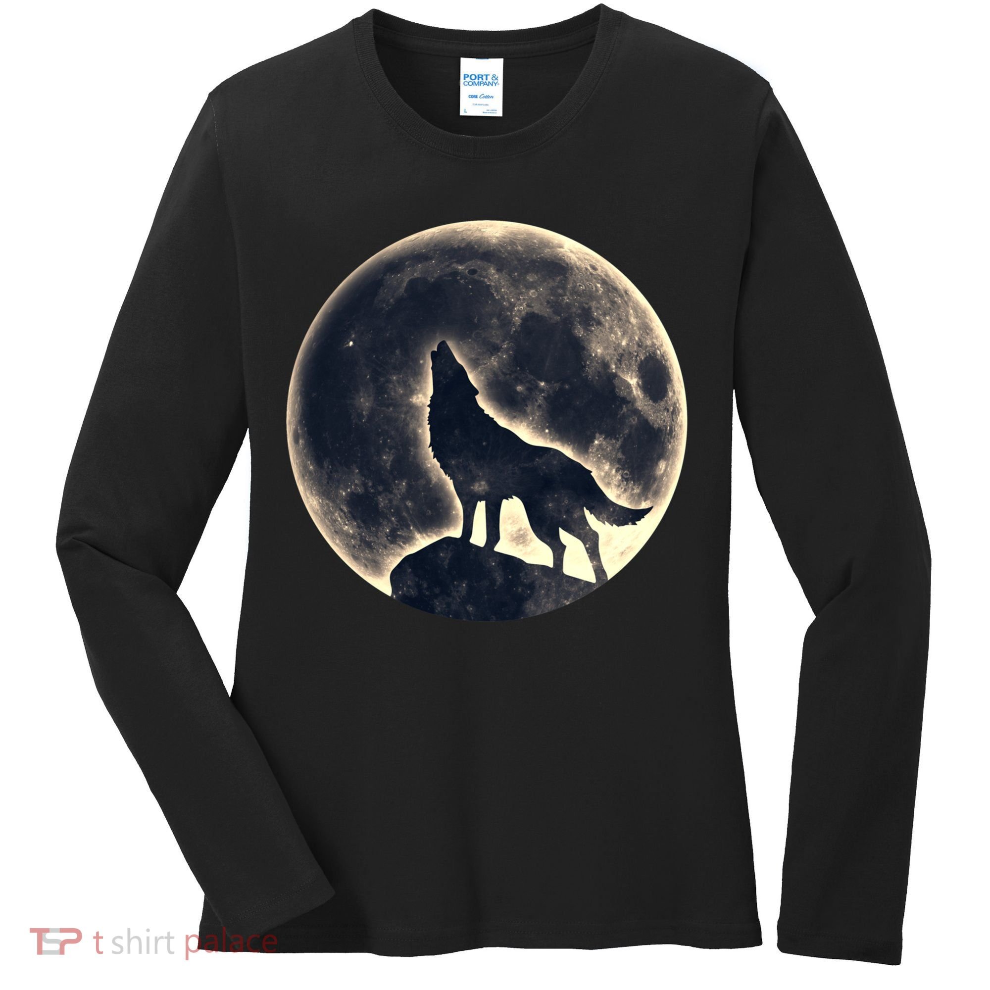 Wolf Moon Fantasy Wild Dog Wolves Women's Long Sleeve Shirt