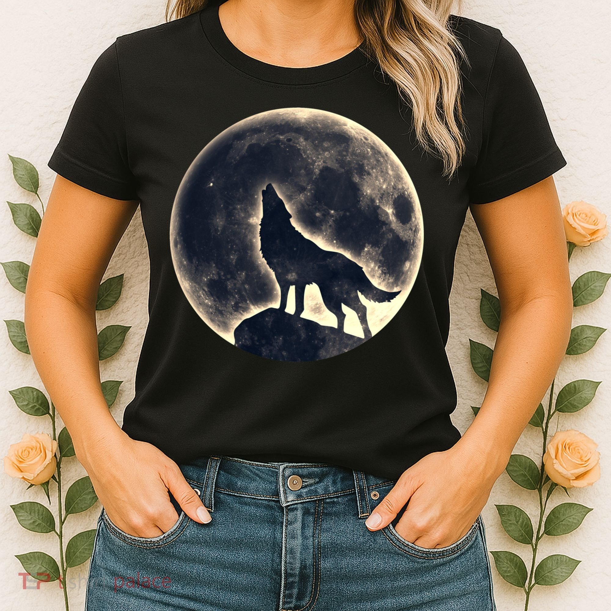 Wolf Moon Fantasy Wild Dog Wolves Women's T-Shirt