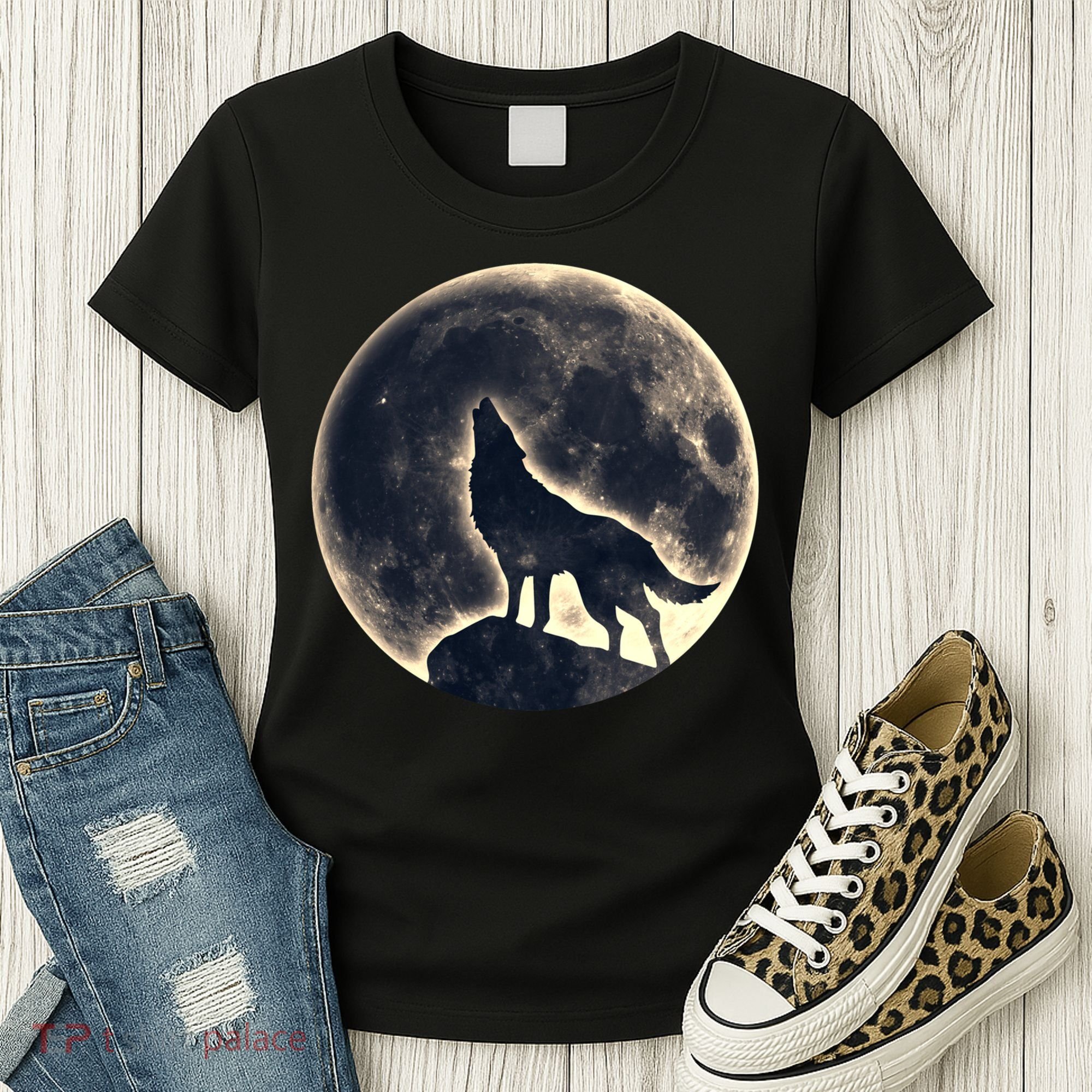 Wolf Moon Fantasy Wild Dog Wolves Women's T-Shirt