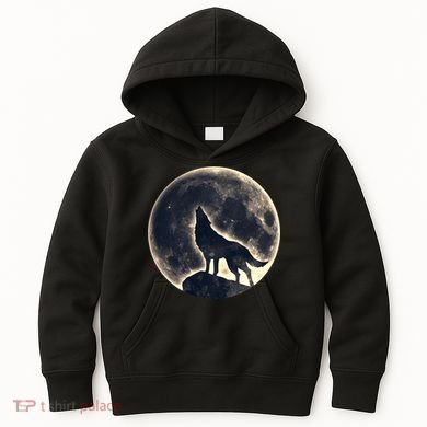 Wolf Moon Fantasy Wild Dog Wolves Kids Hoodie