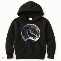Wolf Moon Fantasy Wild Dog Wolves Kids Hoodie thumb 0