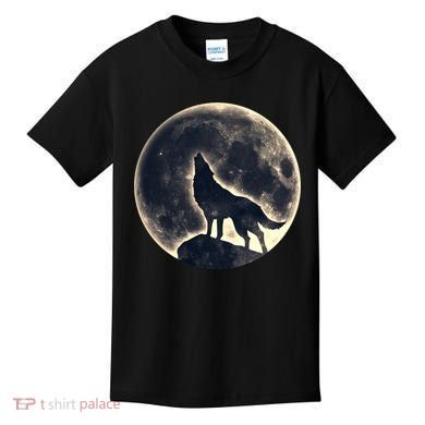 Wolf Moon Fantasy Wild Dog Wolves Kids T-Shirt