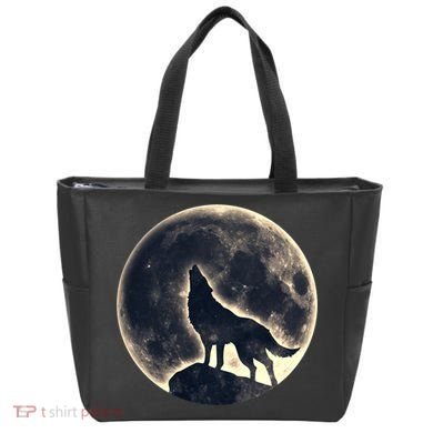 Wolf Moon Fantasy Wild Dog Wolves Tote Bag