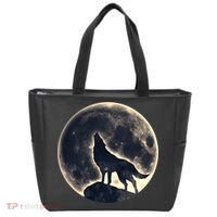 Wolf Moon Fantasy Wild Dog Wolves Tote Bag thumb 0