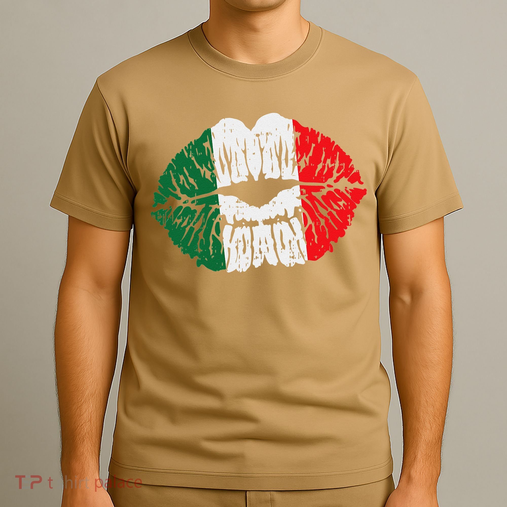 Womens Mexican Flag Lips Kiss Cinco De Mayo Patriotic Women T-Shirt