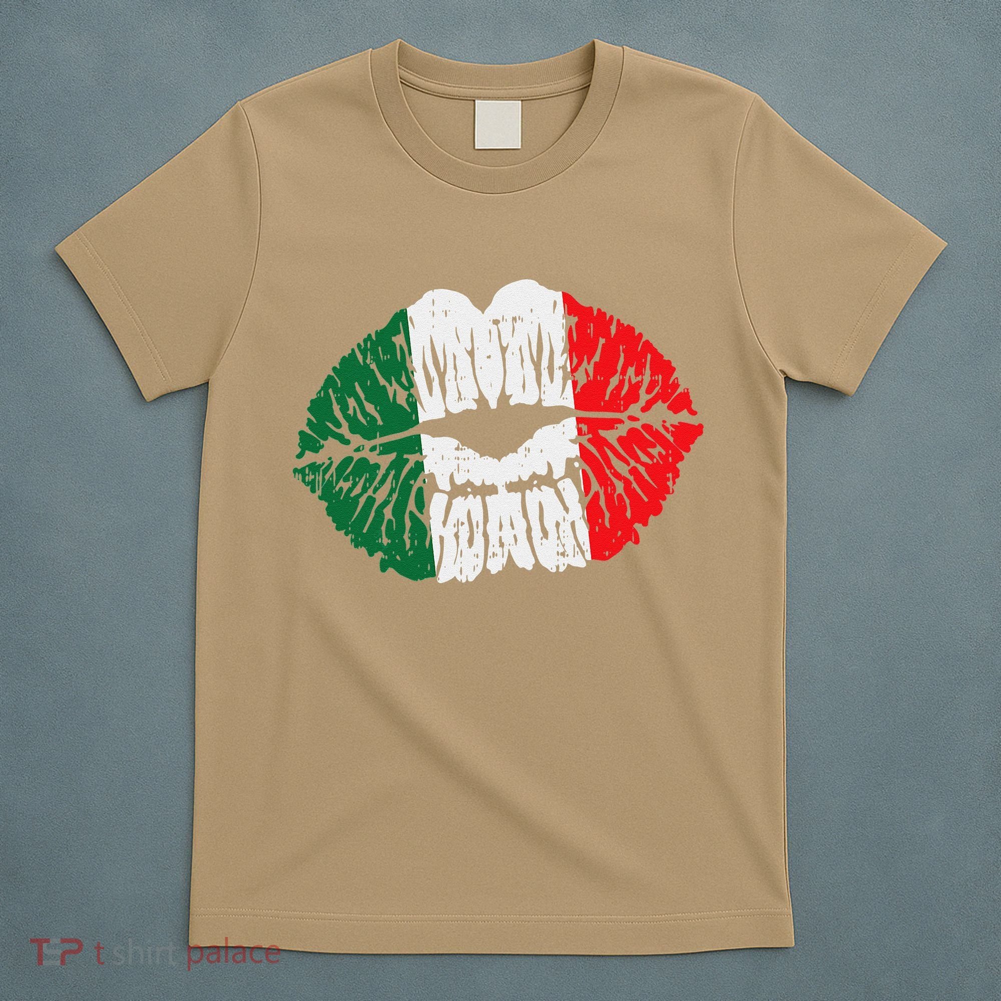 Womens Mexican Flag Lips Kiss Cinco De Mayo Patriotic Women T-Shirt