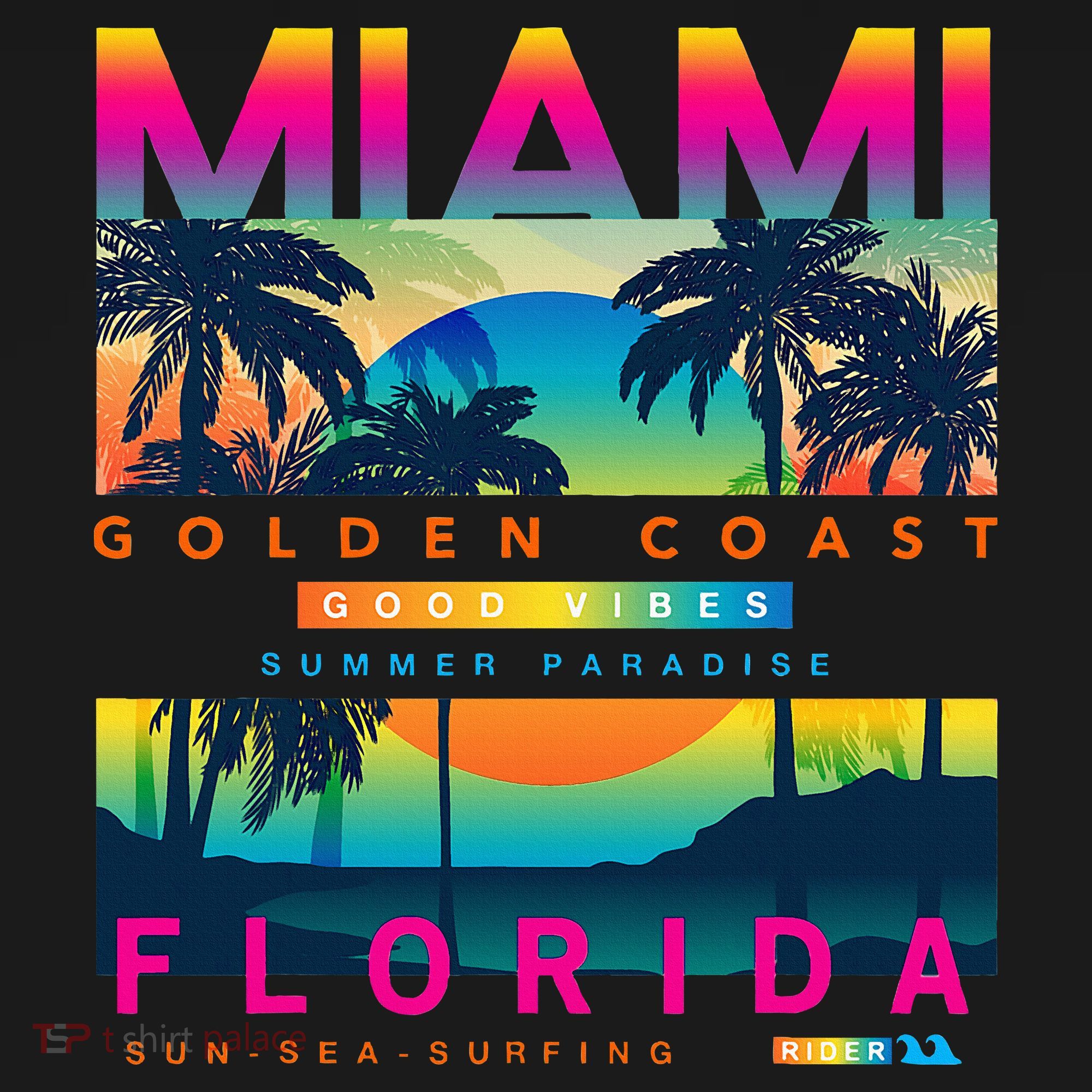 Wear Miami Florida Miami Colorful Sunrise T-Shirt