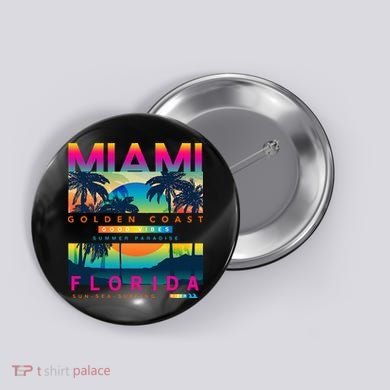 Wear Miami Florida Miami Colorful Sunrise Button