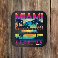 Wear Miami Florida Miami Colorful Sunrise Coaster thumb 0