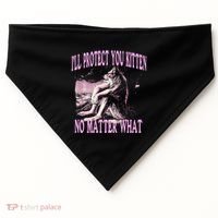 Wolf Meme Funny Ill Protect You Kitten No Matter What USA-Made Doggie Bandana thumb 0