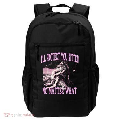 Wolf Meme Funny Ill Protect You Kitten No Matter What Backpack