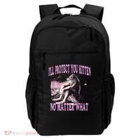 Wolf Meme Funny Ill Protect You Kitten No Matter What Backpack thumb 0