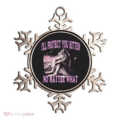 Wolf Meme Funny Ill Protect You Kitten No Matter What Ornament