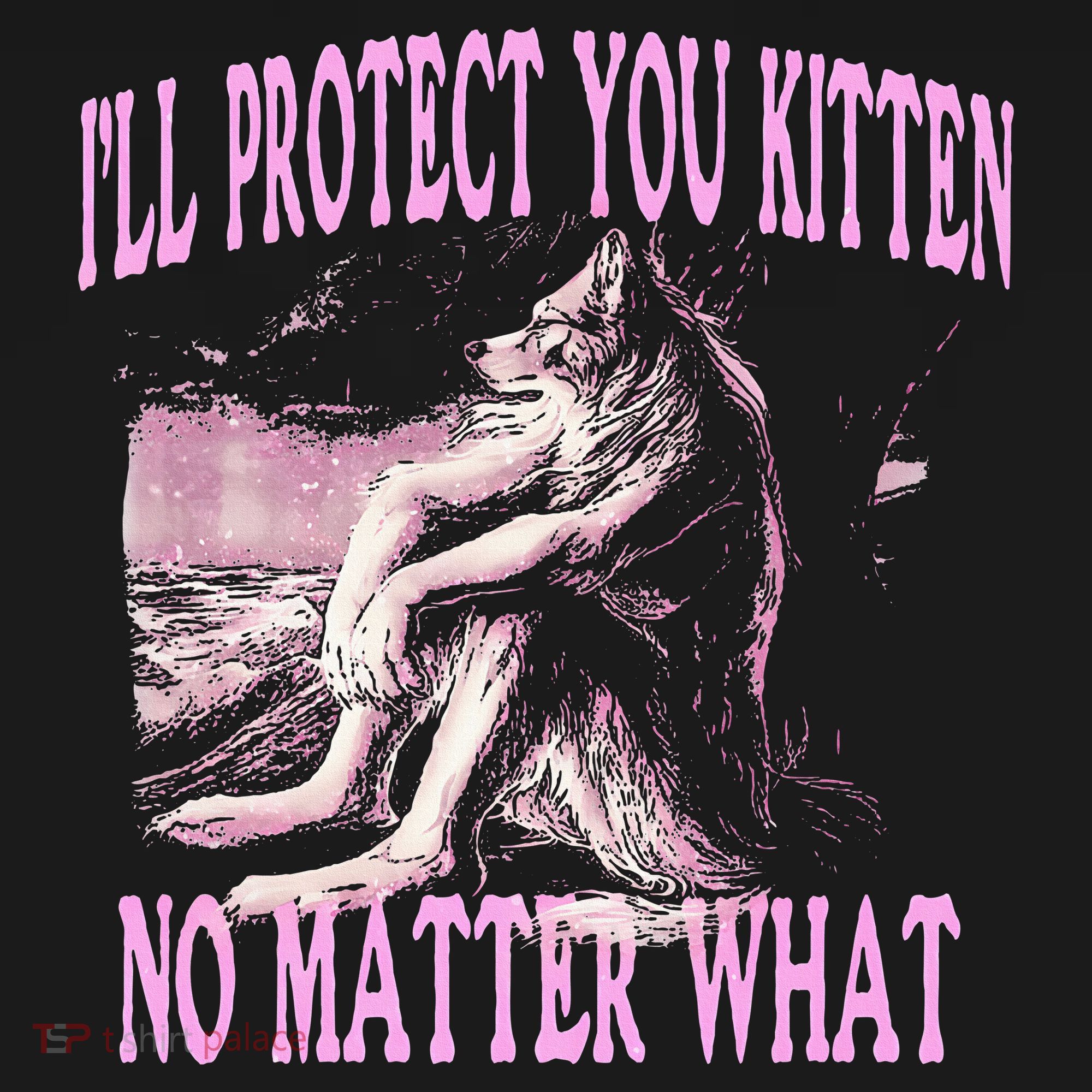 Wolf Meme Funny Ill Protect You Kitten No Matter What Ornament
