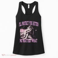 Wolf Meme Funny Ill Protect You Kitten No Matter What Women's Tank Top thumb 0