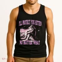 Wolf Meme Funny Ill Protect You Kitten No Matter What Tank Top thumb 3