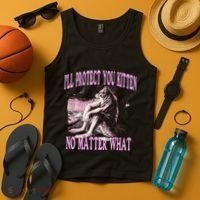Wolf Meme Funny Ill Protect You Kitten No Matter What Tank Top thumb 4