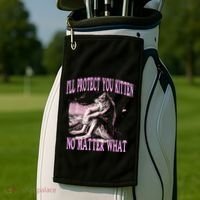 Wolf Meme Funny Ill Protect You Kitten No Matter What Golf Towel thumb 2