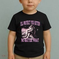Wolf Meme Funny Ill Protect You Kitten No Matter What Toddler T-Shirt thumb 2