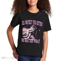 Wolf Meme Funny Ill Protect You Kitten No Matter What Kids T-Shirt thumb 2