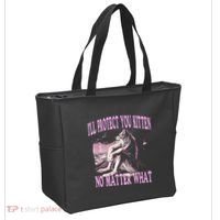 Wolf Meme Funny Ill Protect You Kitten No Matter What Tote Bag thumb 2