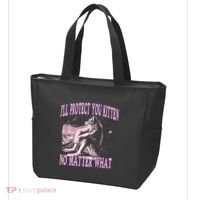 Wolf Meme Funny Ill Protect You Kitten No Matter What Tote Bag thumb 3