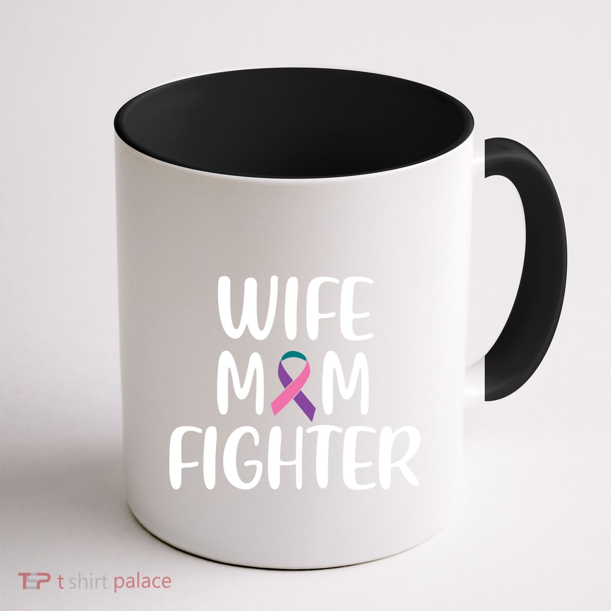 Wife Mom Fighter Thyroid Cancer Awareness Great Gift Coffee Mug
