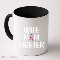 Wife Mom Fighter Thyroid Cancer Awareness Great Gift Coffee Mug thumb 0
