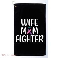 Wife Mom Fighter Thyroid Cancer Awareness Great Gift Golf Towel thumb 0