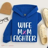 Wife Mom Fighter Thyroid Cancer Awareness Great Gift Hoodie thumb 4