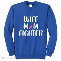 Wife Mom Fighter Thyroid Cancer Awareness Great Gift Sweatshirt thumb 0